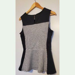Body/Corps Top, RICKI's black/white peplum top